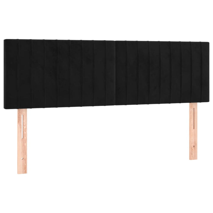 sengegavle 144x5x78/88 cm fløjl sort
