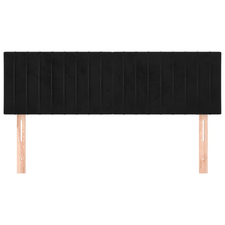 sengegavle 144x5x78/88 cm fløjl sort