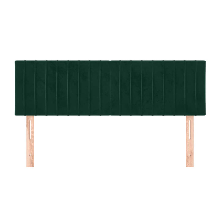 sengegavle 144x5x78/88 cm fløjl mørkegrøn