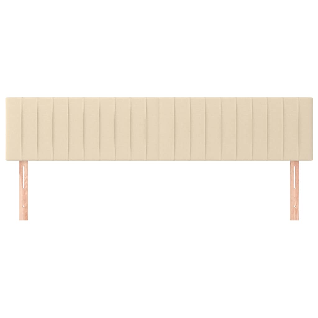 sengegavle 180x5x78/88 cm stof cremefarvet