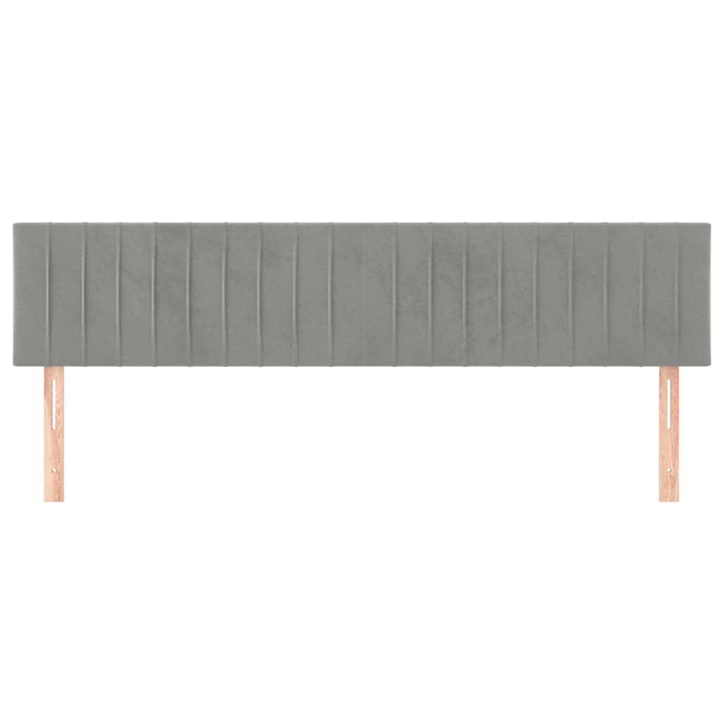 sengegavle 180x5x78/88 cm fløjl lysegrå