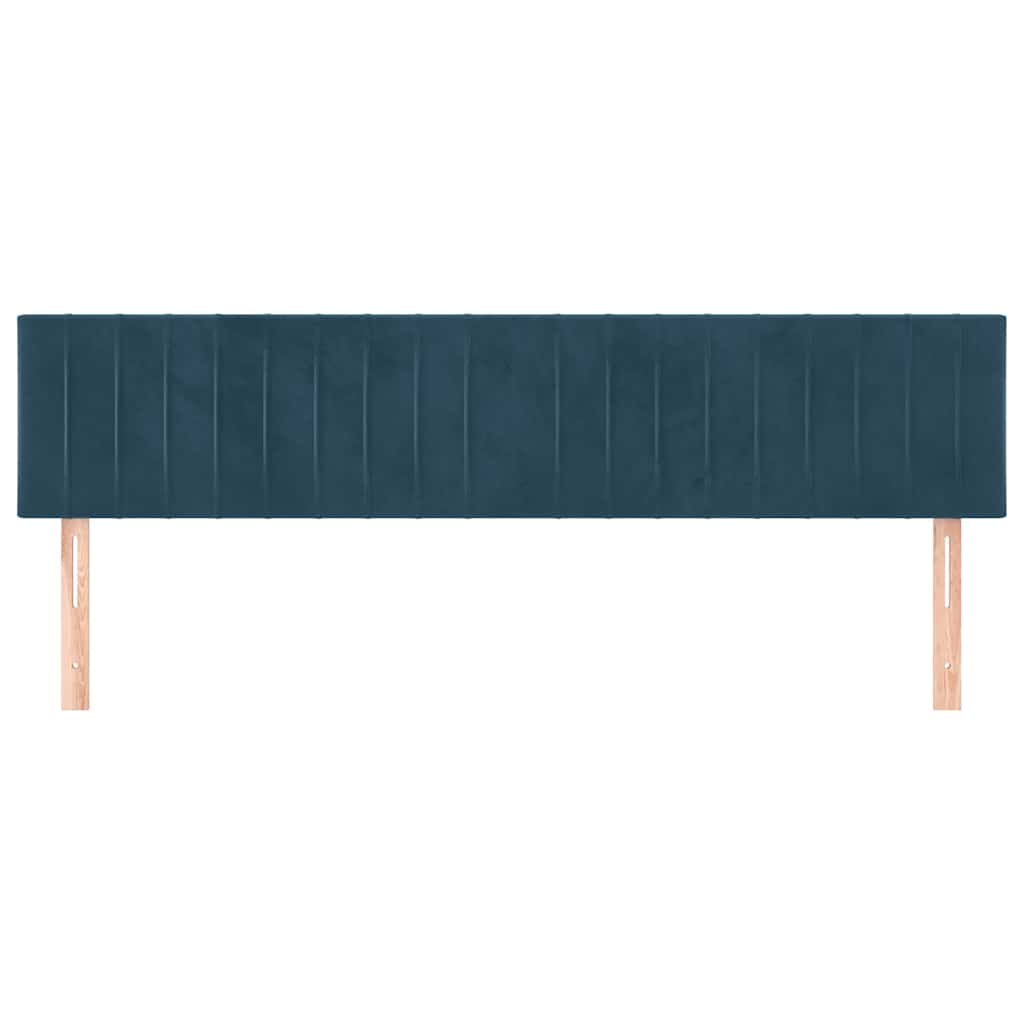 sengegavle 180x5x78/88 cm fløjl mørkeblå