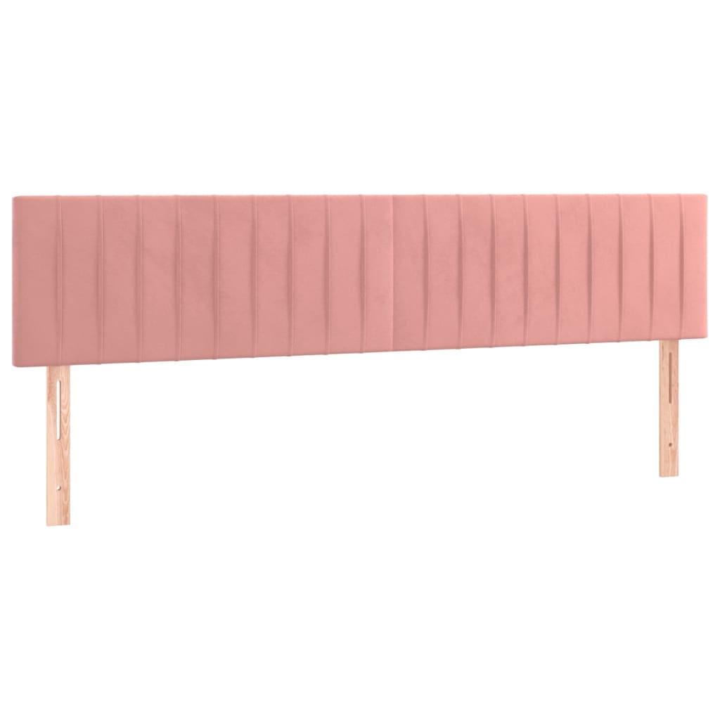 sengegavle 180x5x78/88 cm fløjl lyserød