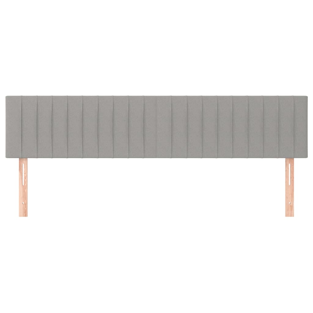 sengegavle 200x5x78/88 cm stof lysegrå