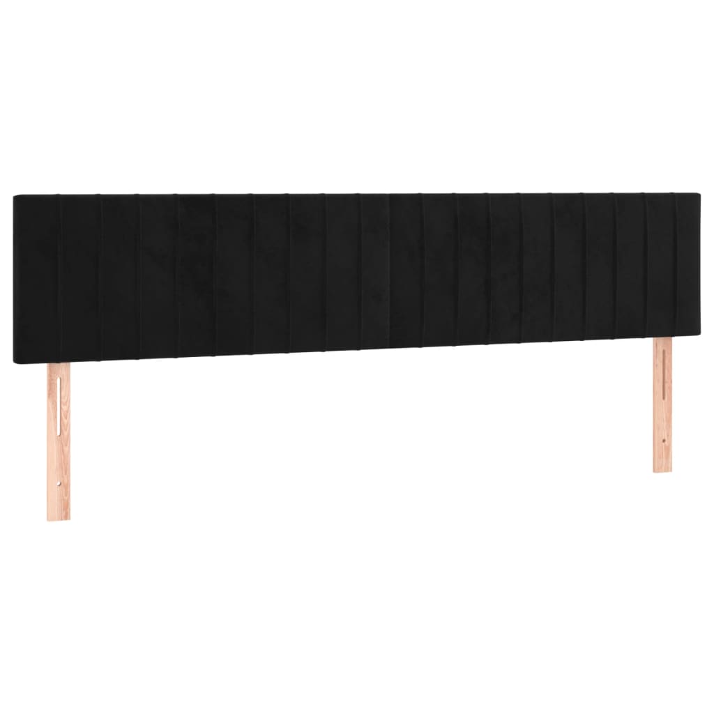 sengegavle 200x5x78/88 cm fløjl sort
