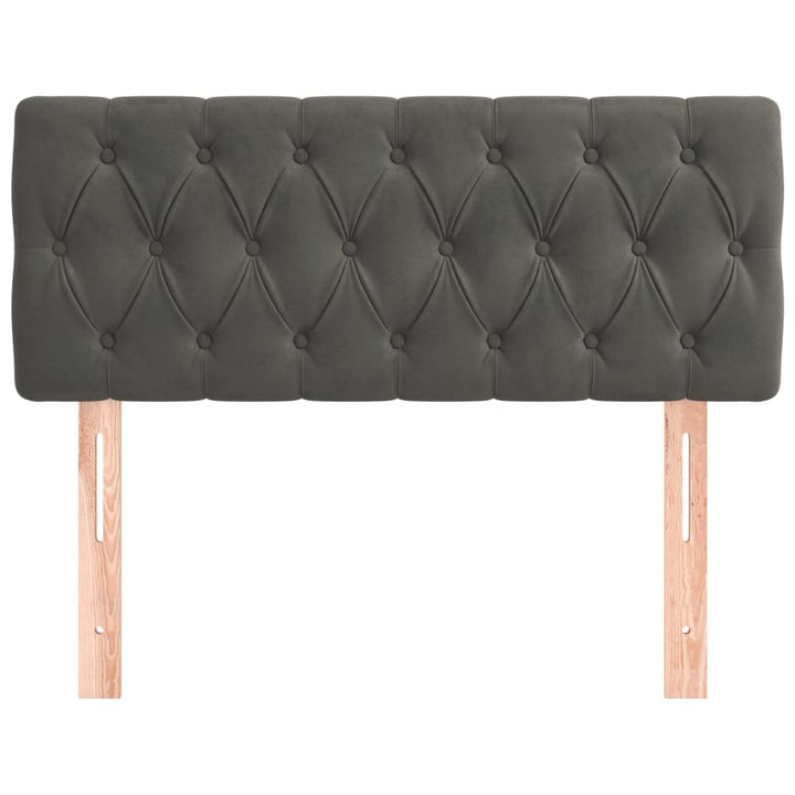 sengegavl 90x7x78/88 cm fløjl mørkegrå