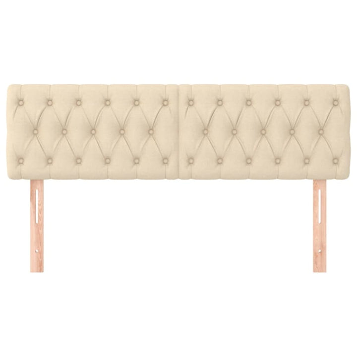 sengegavle 144x7x78/88 cm stof cremefarvet