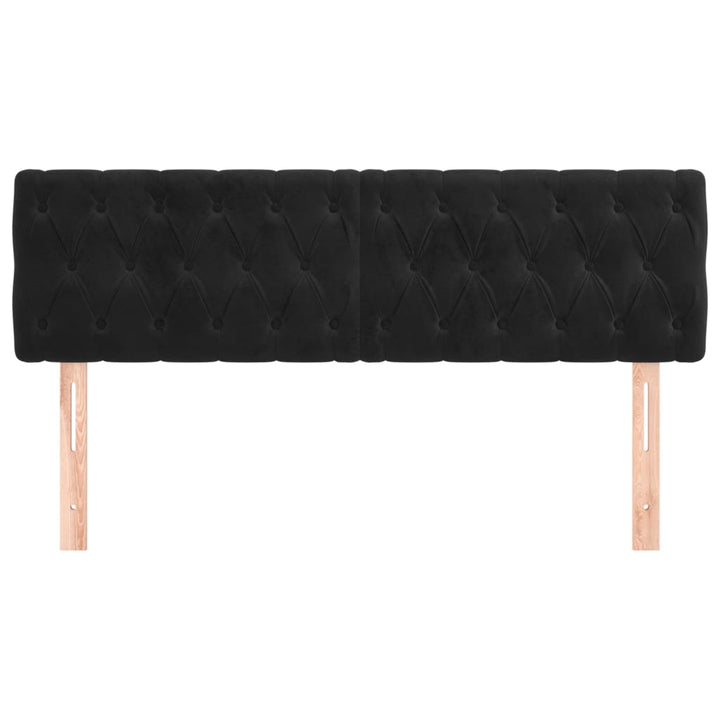sengegavle 160x7x78/88 cm fløjl sort