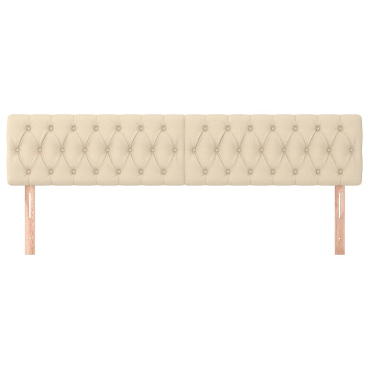 sengegavle 180x7x78/88 cm stof cremefarvet