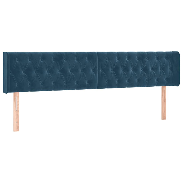 sengegavle 180x7x78/88 cm fløjl mørkeblå
