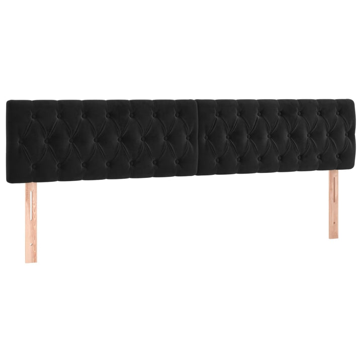 sengegavle 200x7x78/88 cm fløjl sort