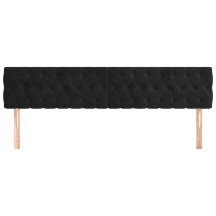 sengegavle 200x7x78/88 cm fløjl sort