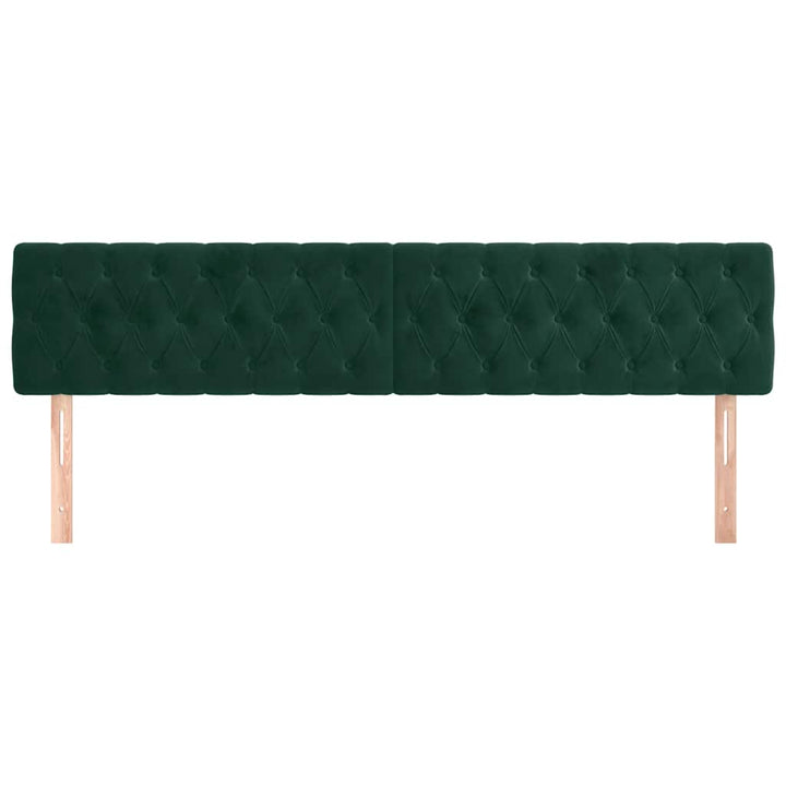 sengegavle 200x7x78/88 cm fløjl mørkegrøn