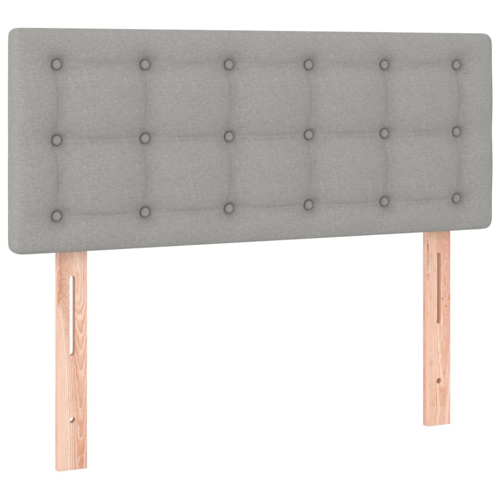 sengegavl 80x5x78/88 cm stof lysegrå