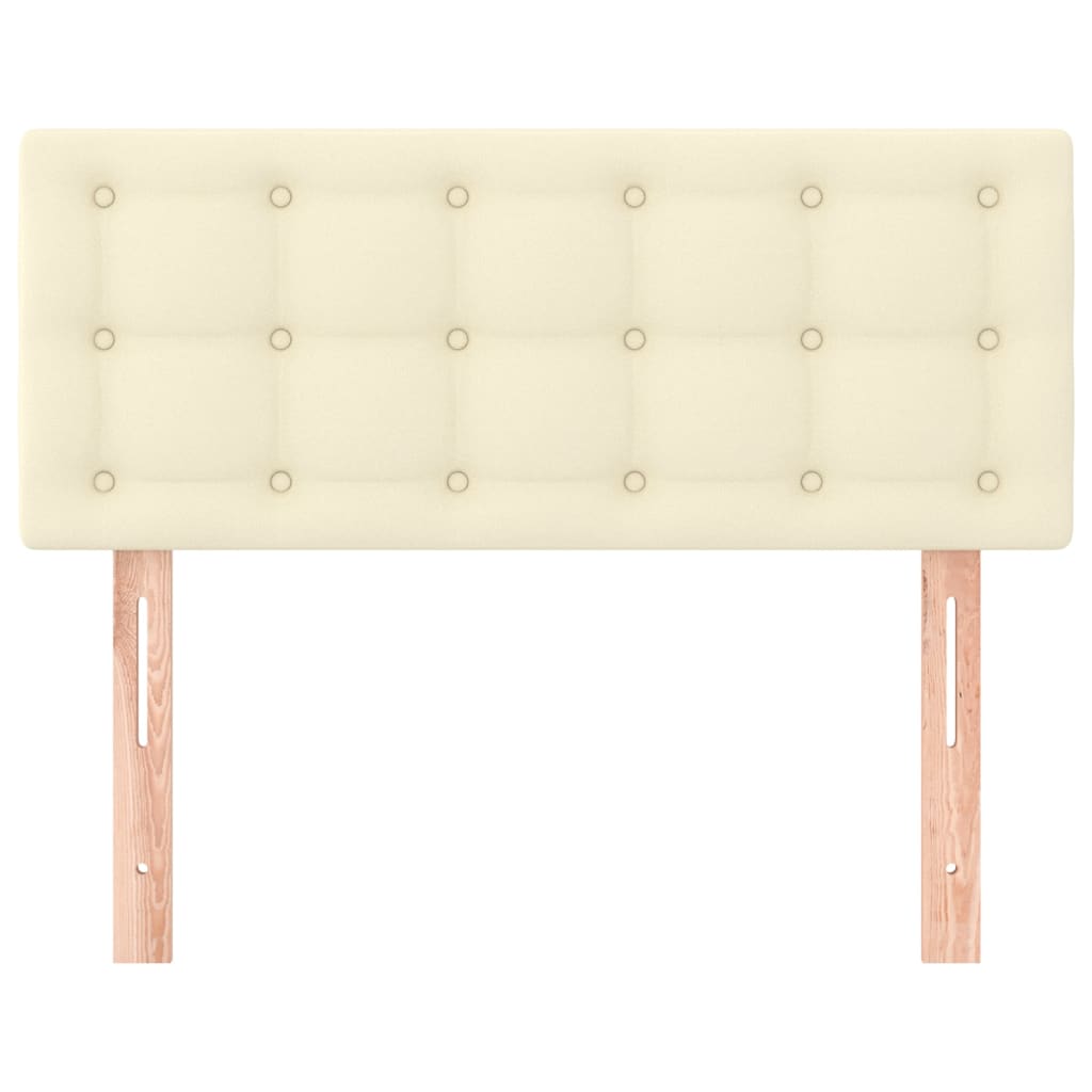 sengegavl 80x5x78/88 cm kunstlæder cremefarvet