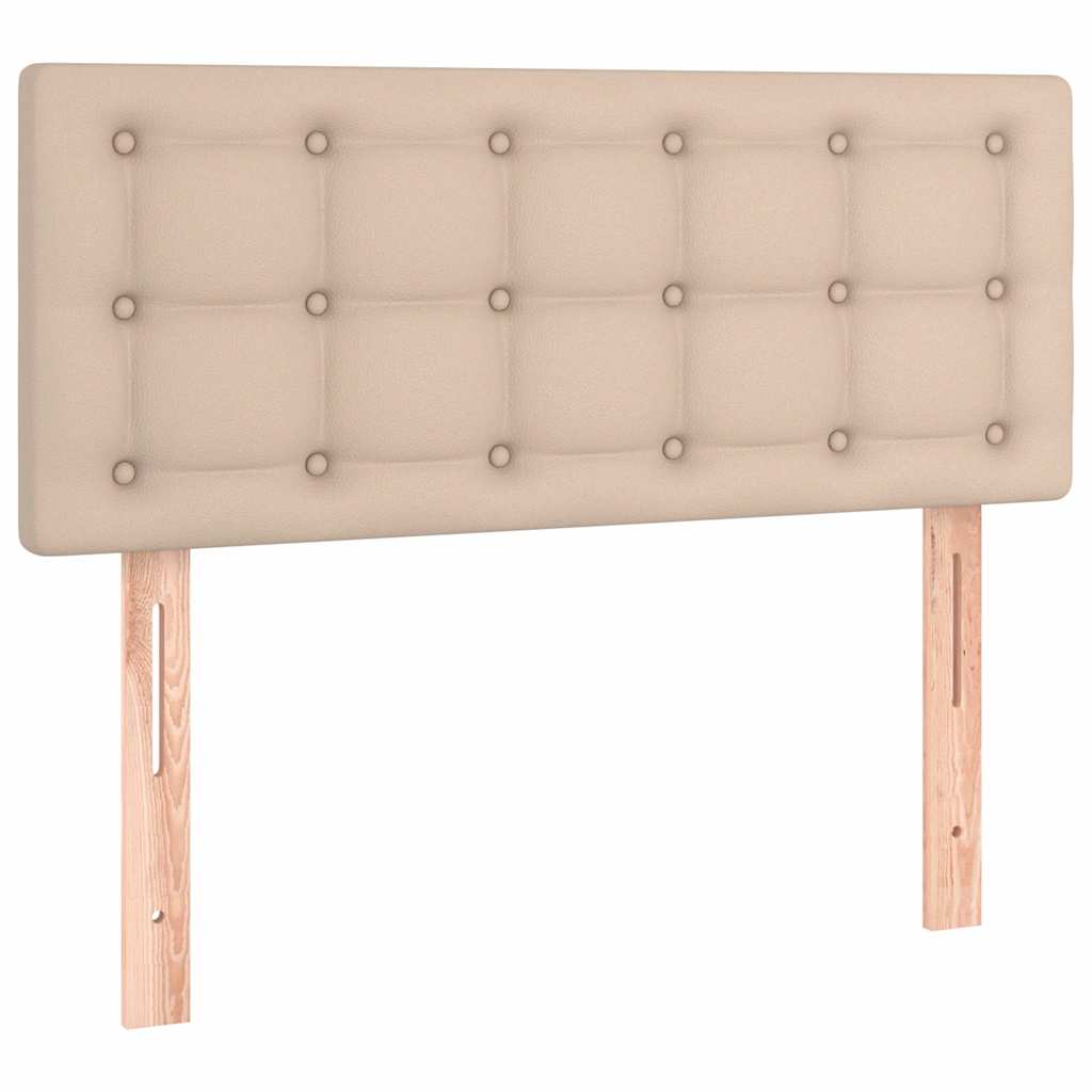 sengegavl 80x5x78/88 cm kunstlæder cappuccinofarvet