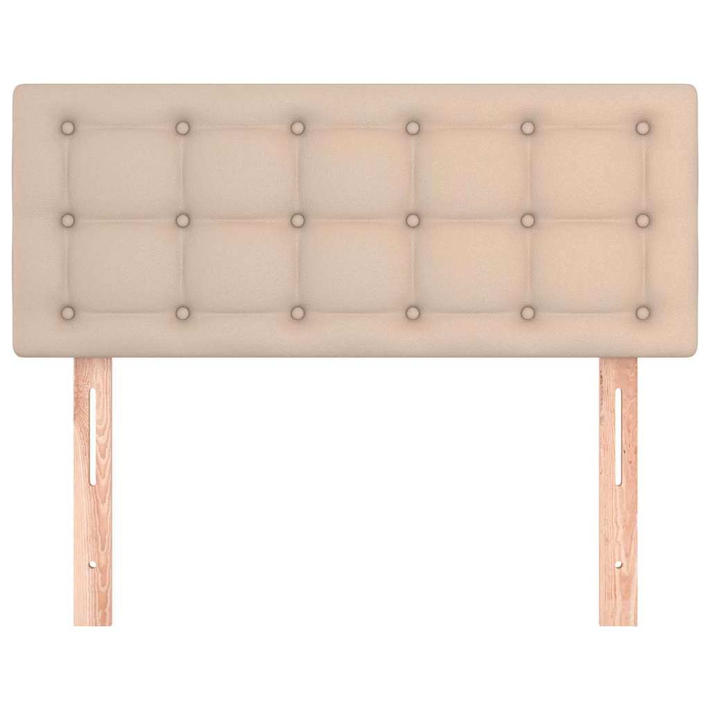 sengegavl 80x5x78/88 cm kunstlæder cappuccinofarvet
