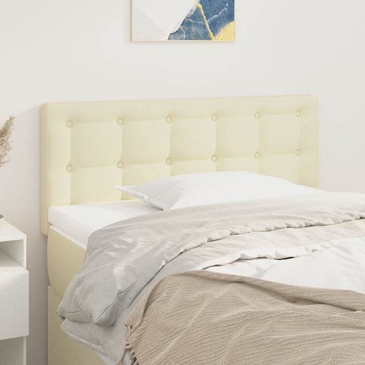 sengegavl 100x5x78/88 cm kunstlæder cremefarvet