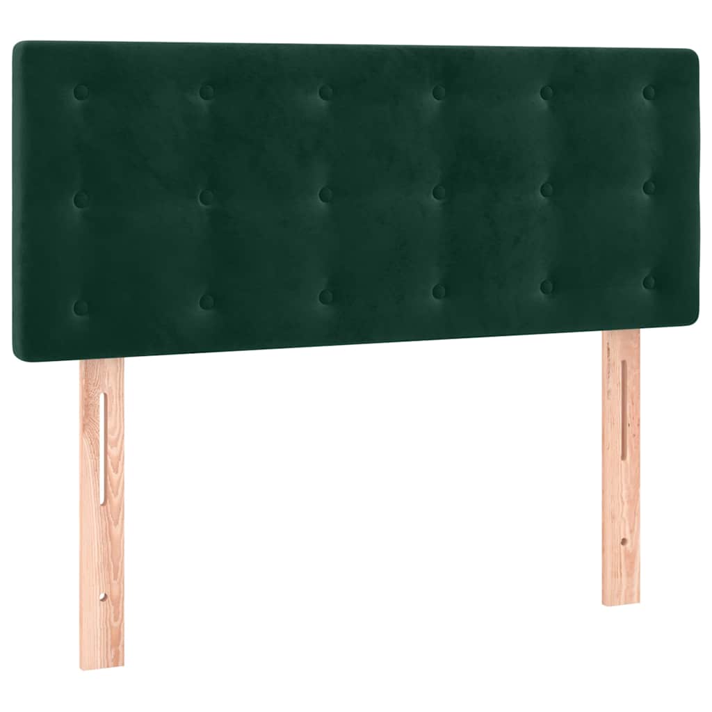 sengegavl 100x5x78/88 cm fløjl mørkegrøn