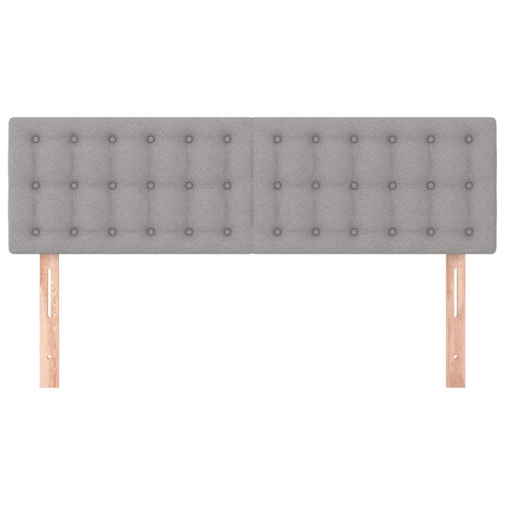 sengegavle 144x5x78/88 cm stof lysegrå