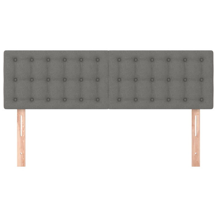 sengegavle 144x5x78/88 cm stof mørkegrå