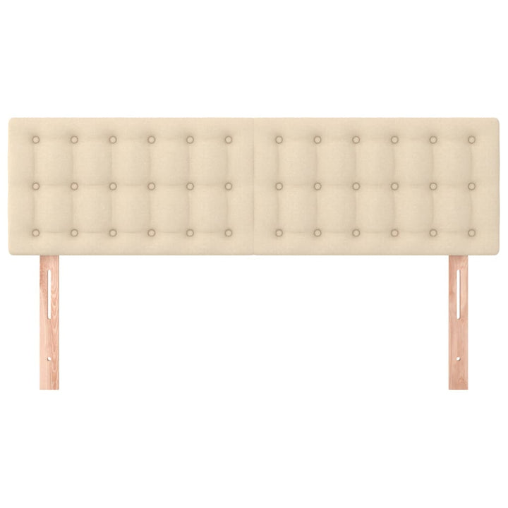 sengegavle 144x5x78/88 cm stof cremefarvet