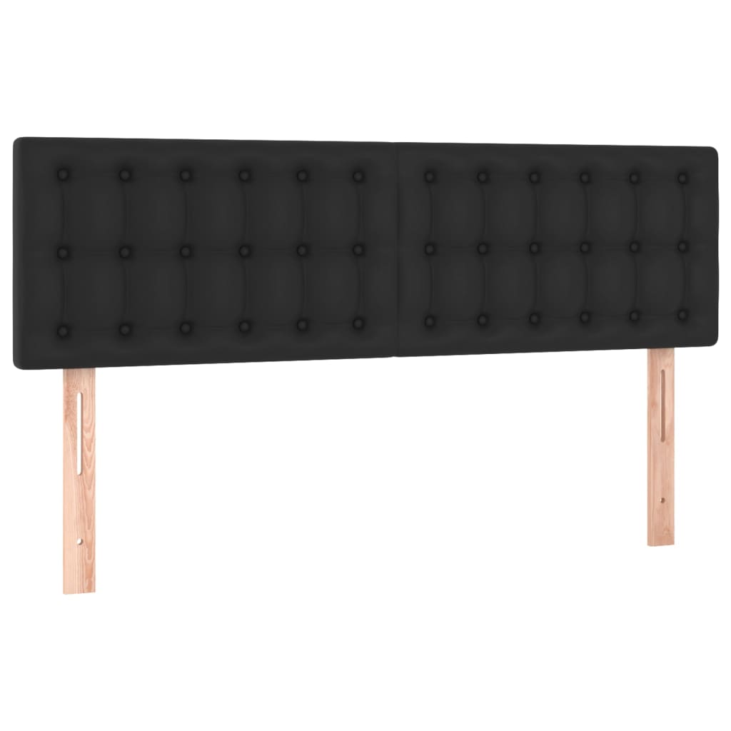 sengegavle 144x5x78/88 cm kunstlæder sort