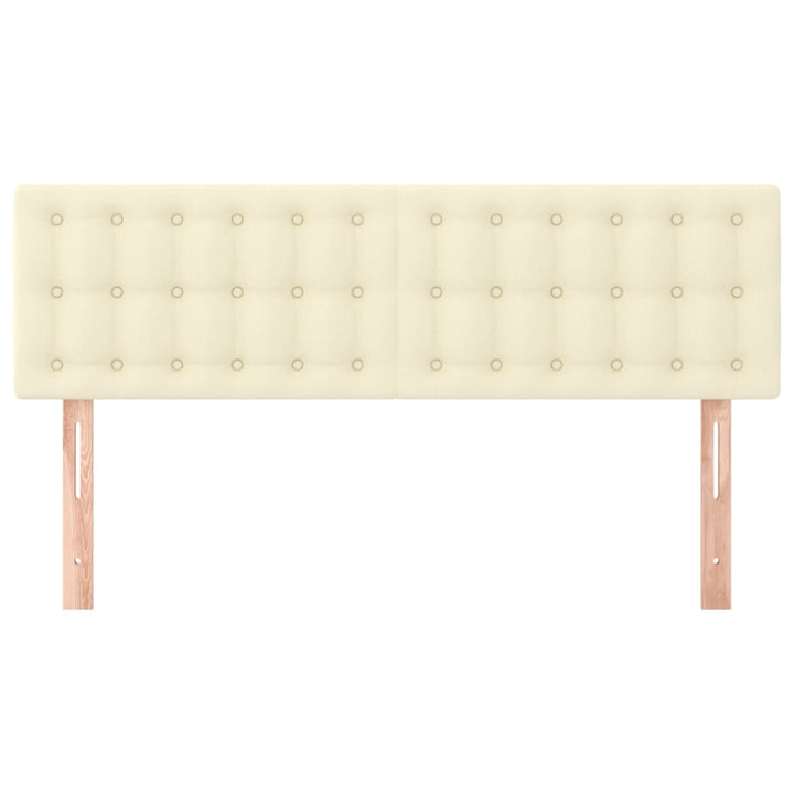 sengegavle 144x5x78/88 cm kunstlæder cremefarvet