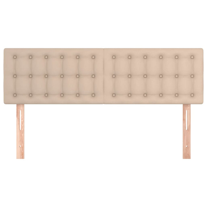 sengegavle 144x5x78/88 cm kunstlæder cappuccinofarvet