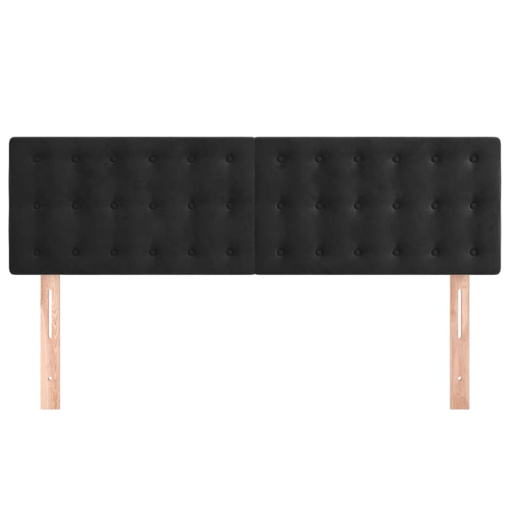 sengegavle 144x5x78/88 cm fløjl sort