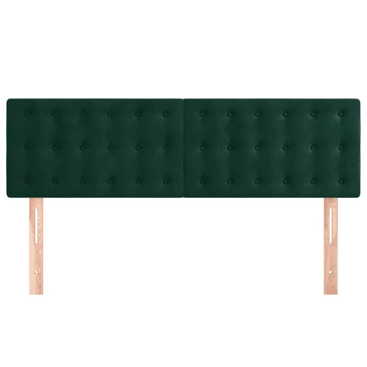 sengegavle 144x5x78/88 cm fløjl mørkegrøn