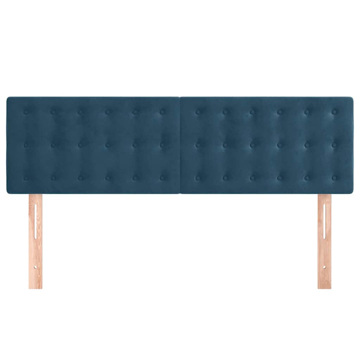 sengegavle 144x5x78/88 cm fløjl mørkeblå