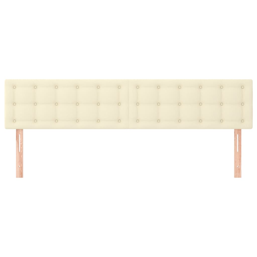 sengegavle 160x5x78/88 cm kunstlæder cremefarvet