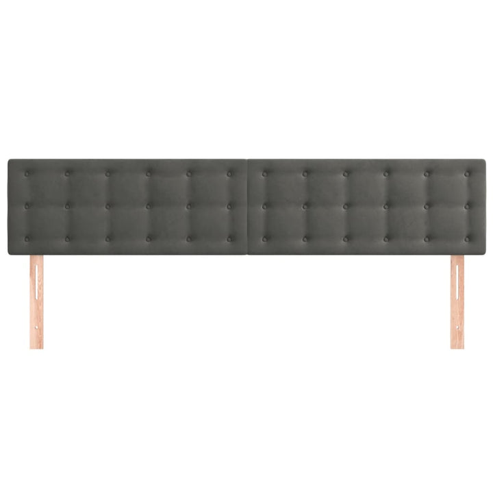 sengegavle 160x5x78/88 cm fløjl mørkegrå