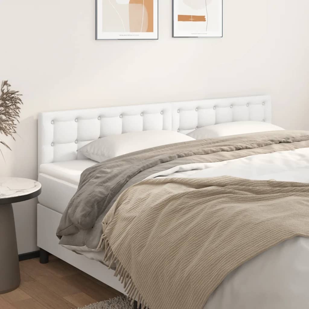 sengegavle 180x5x78/88 cm kunstlæder hvid