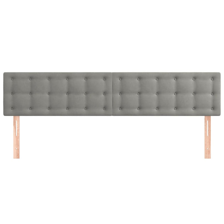 sengegavle 180x5x78/88 cm fløjl lysegrå