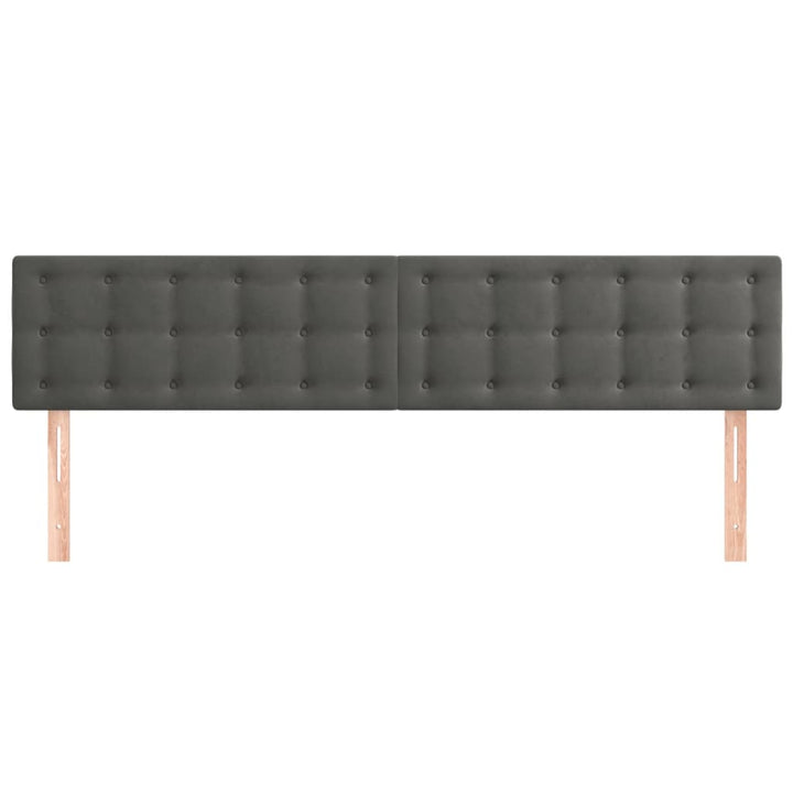 sengegavle 180x5x78/88 cm fløjl mørkegrå