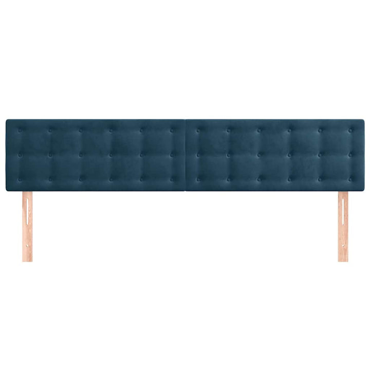 sengegavle 180x5x78/88 cm fløjl mørkeblå