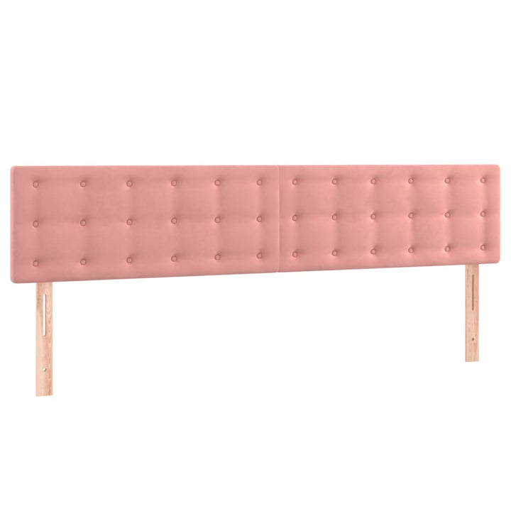 sengegavle 180x5x78/88 cm fløjl lyserød