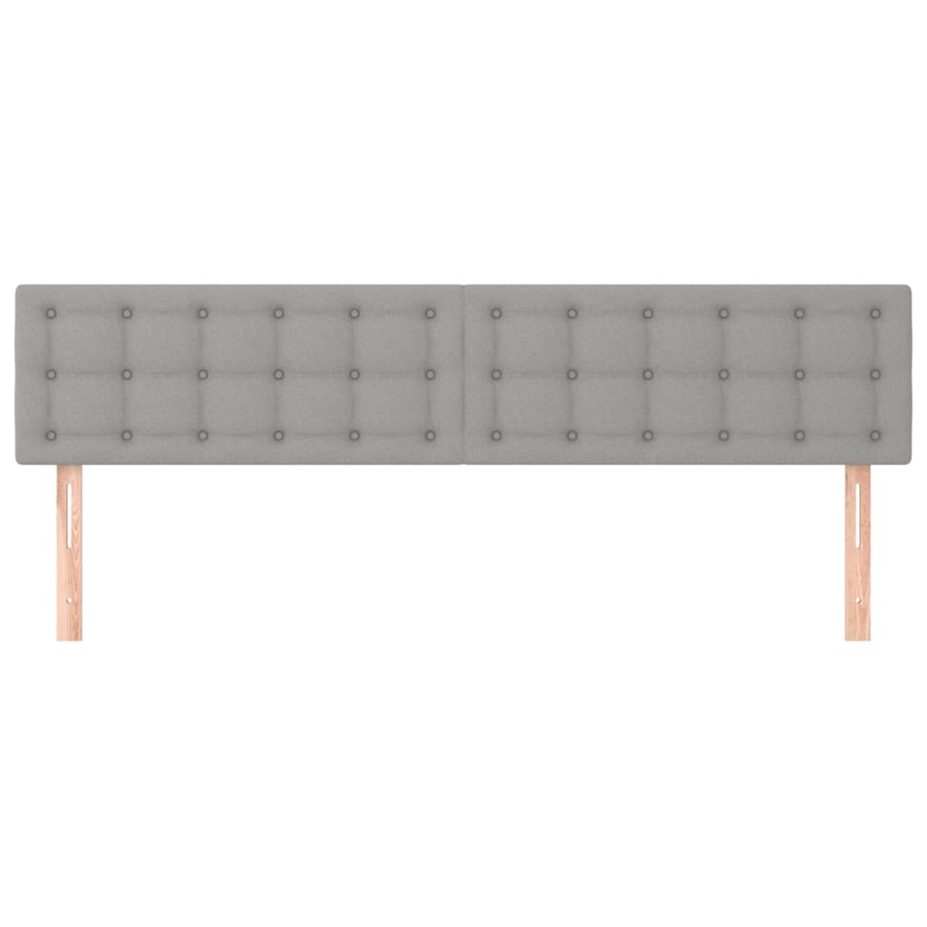 sengegavle 200x5x78/88 cm stof lysegrå