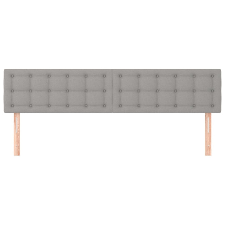 sengegavle 200x5x78/88 cm stof lysegrå