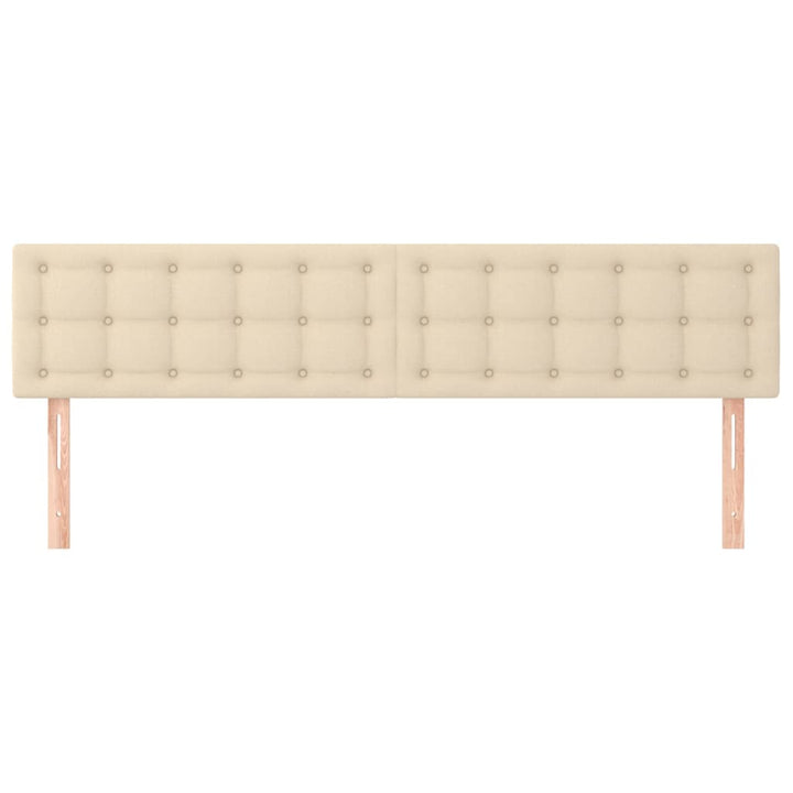 sengegavle 200x5x78/88 cm stof cremefarvet