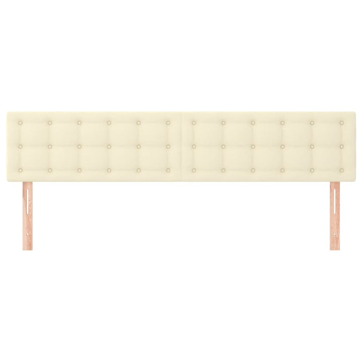 sengegavle 200x5x78/88 cm kunstlæder cremefarvet
