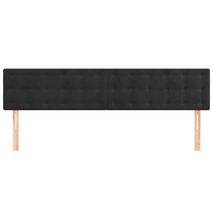 sengegavle 200x5x78/88 cm fløjl sort