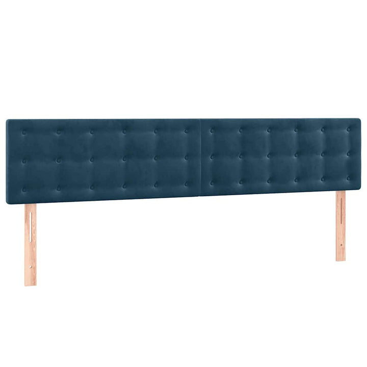 sengegavle 200x5x78/88 cm fløjl mørkeblå