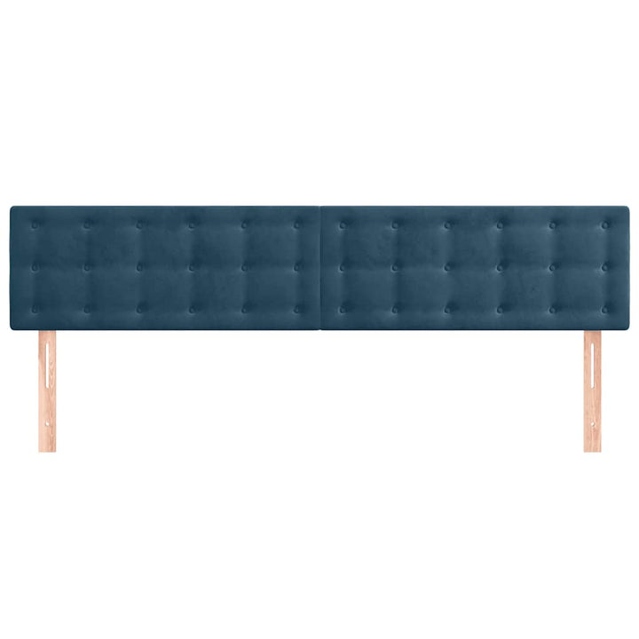 sengegavle 200x5x78/88 cm fløjl mørkeblå