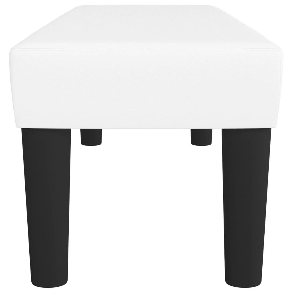 bænk 100x30x30 cm kunstlæder hvid