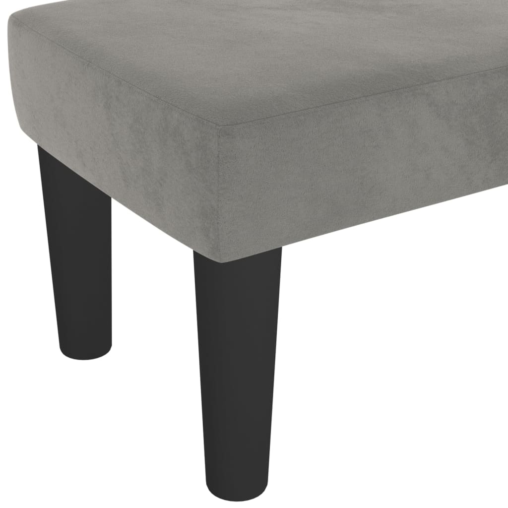 bænk 100x30x30 cm fløjl lysegrå