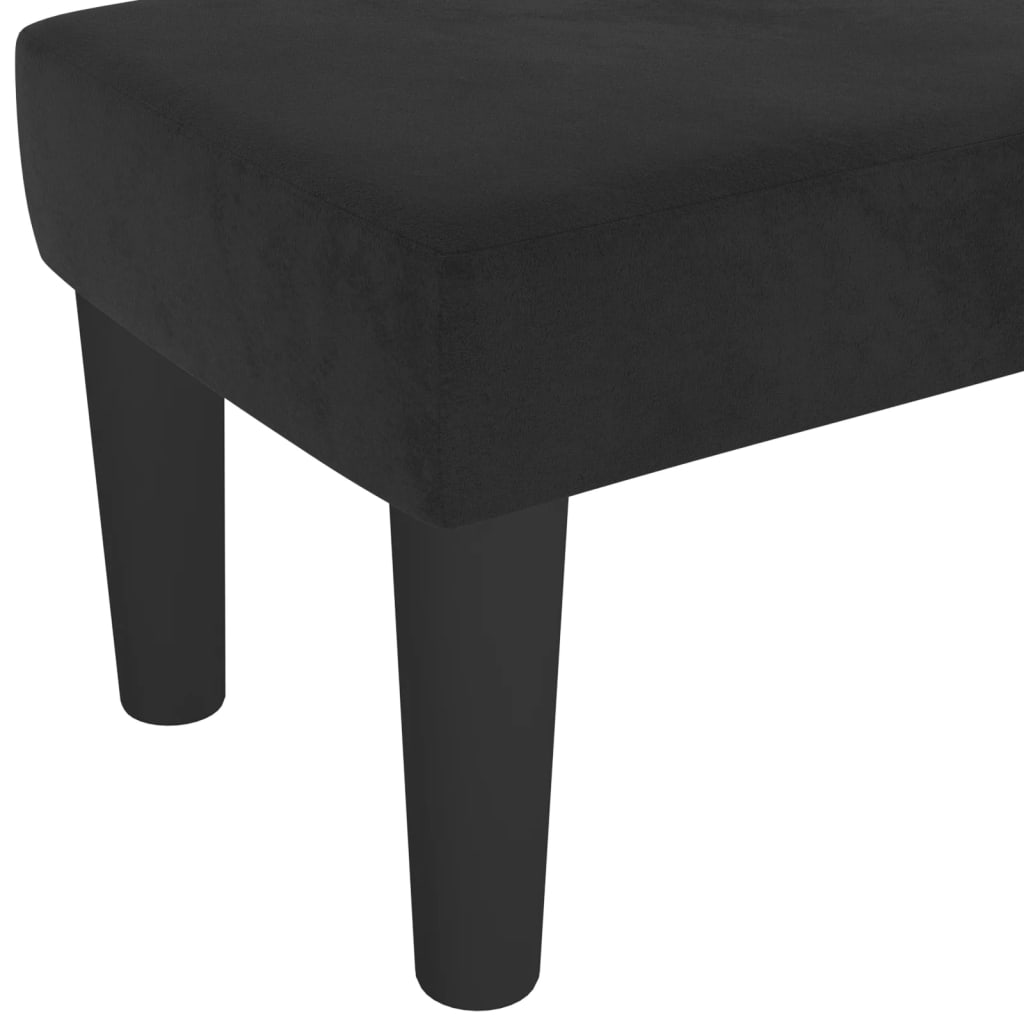 bænk 100x30x30 cm fløjl sort