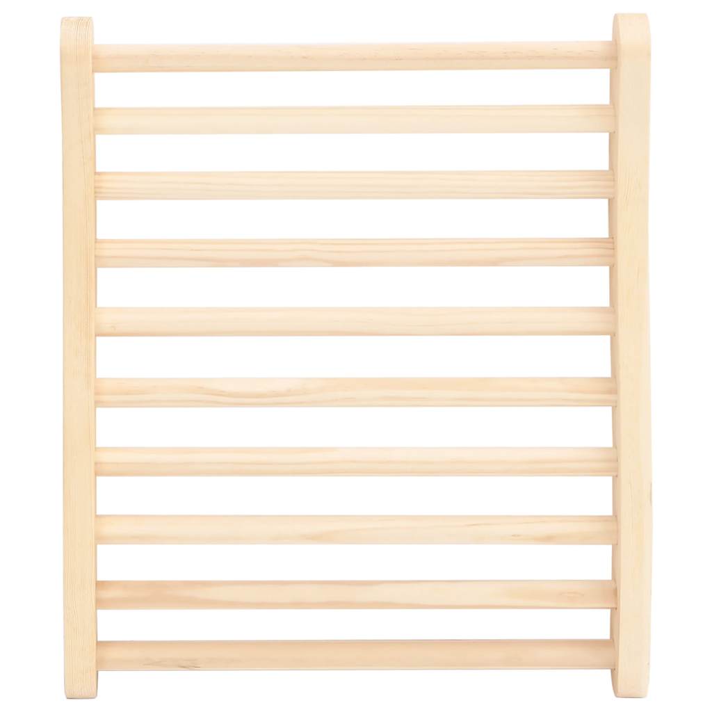 S-formet ryglæn til sauna massivt fyrretræ